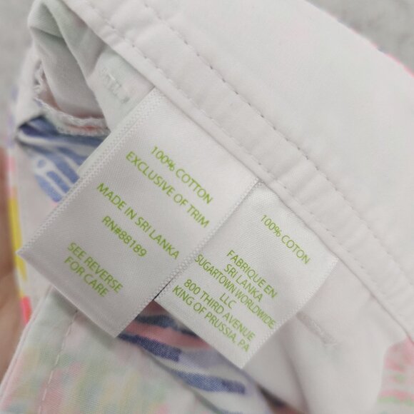 LILLY PULITZER The Callahan Shorts Colorful 100% Cotton Size 8 - Picture 4 of 5